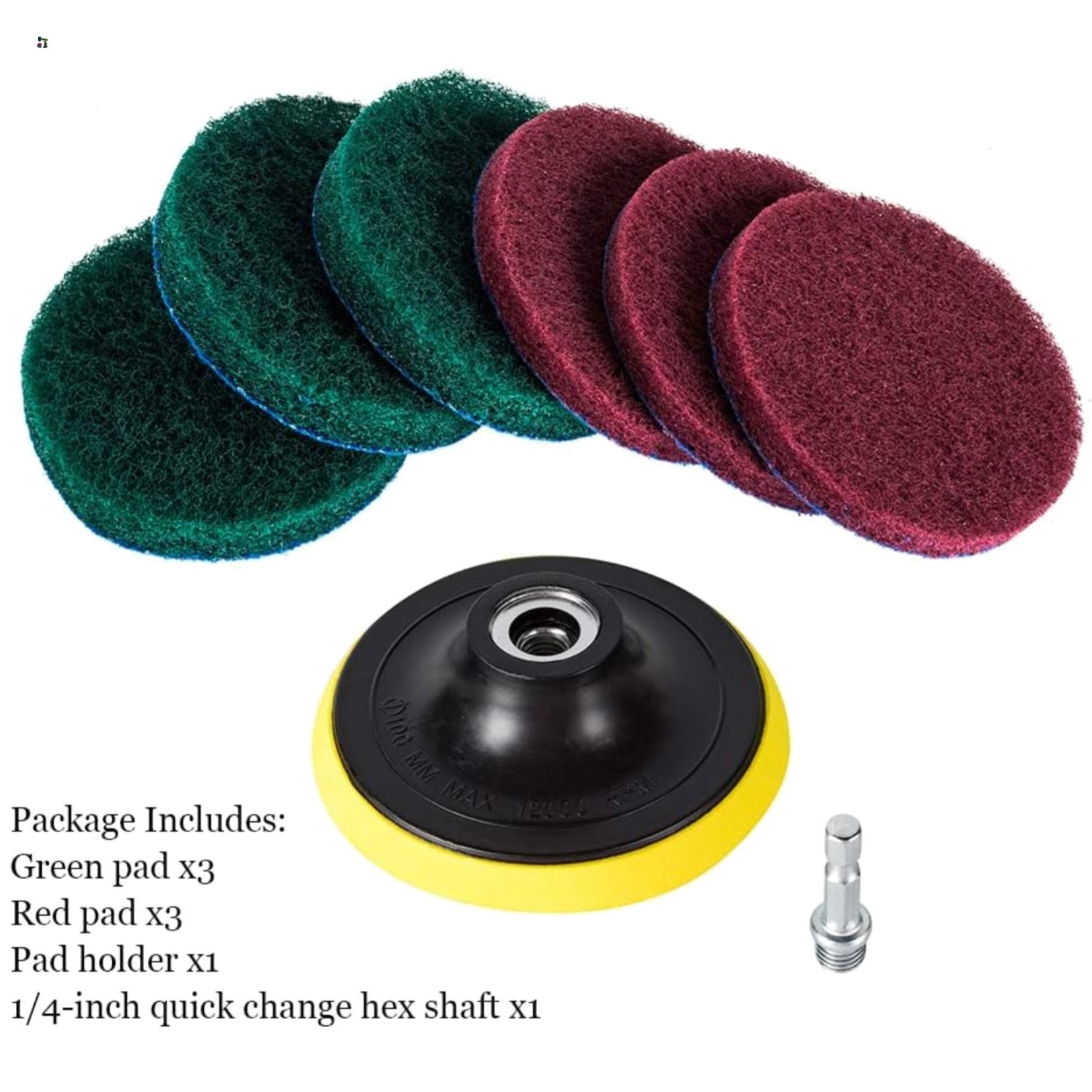 4 Inch Drill Power Brush Tile Scrubber Scouring Pads Cleaning Kit, Includes A…