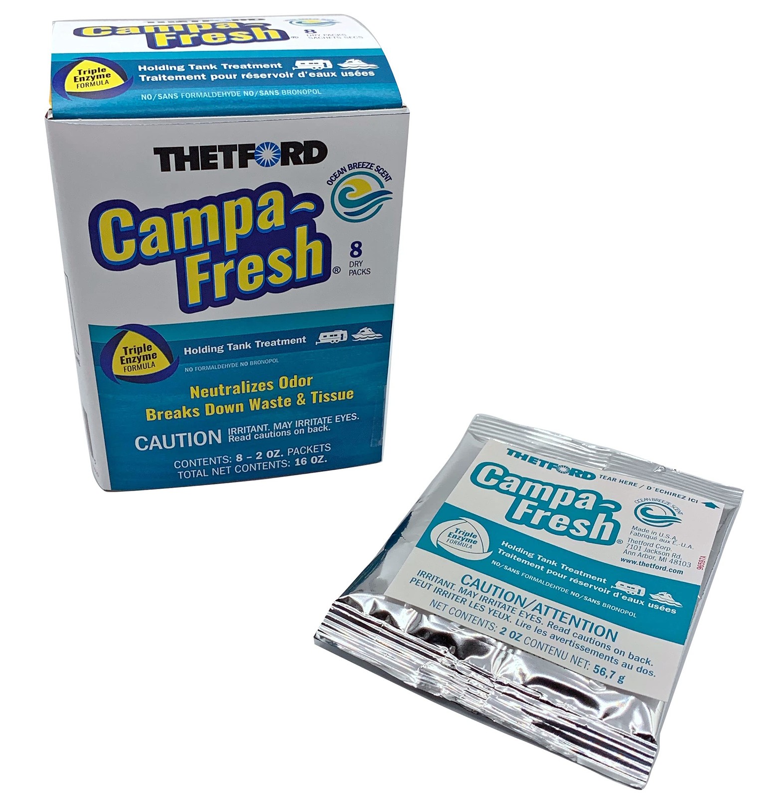 Thetford Campa-Fresh Ocean Breeze Scent RV Holding Tank Treatment, Formaldehy…