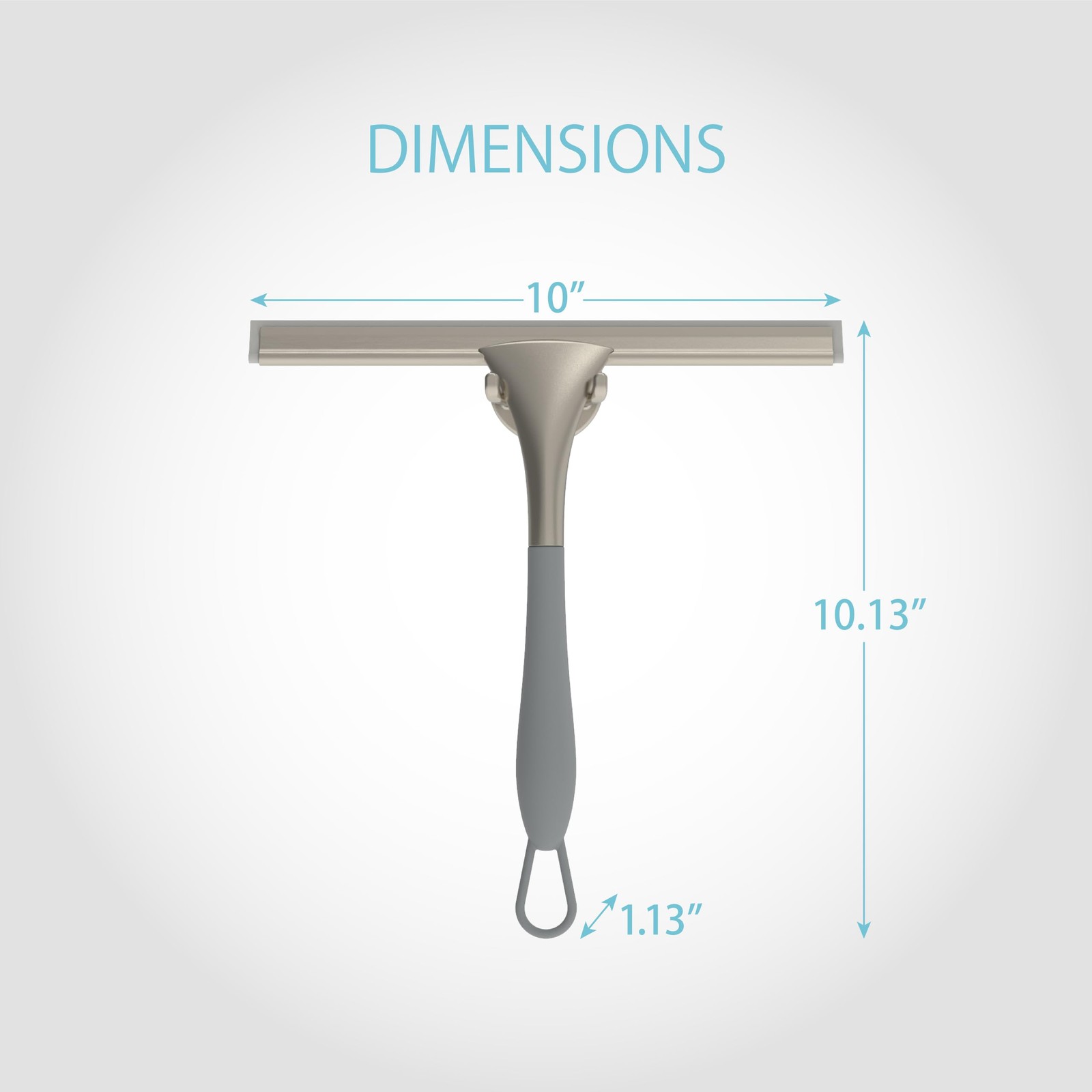 Products 17500 Soft Grip Shower Squeegee, 10-Inch Rubber Blade, Grey/Nickel