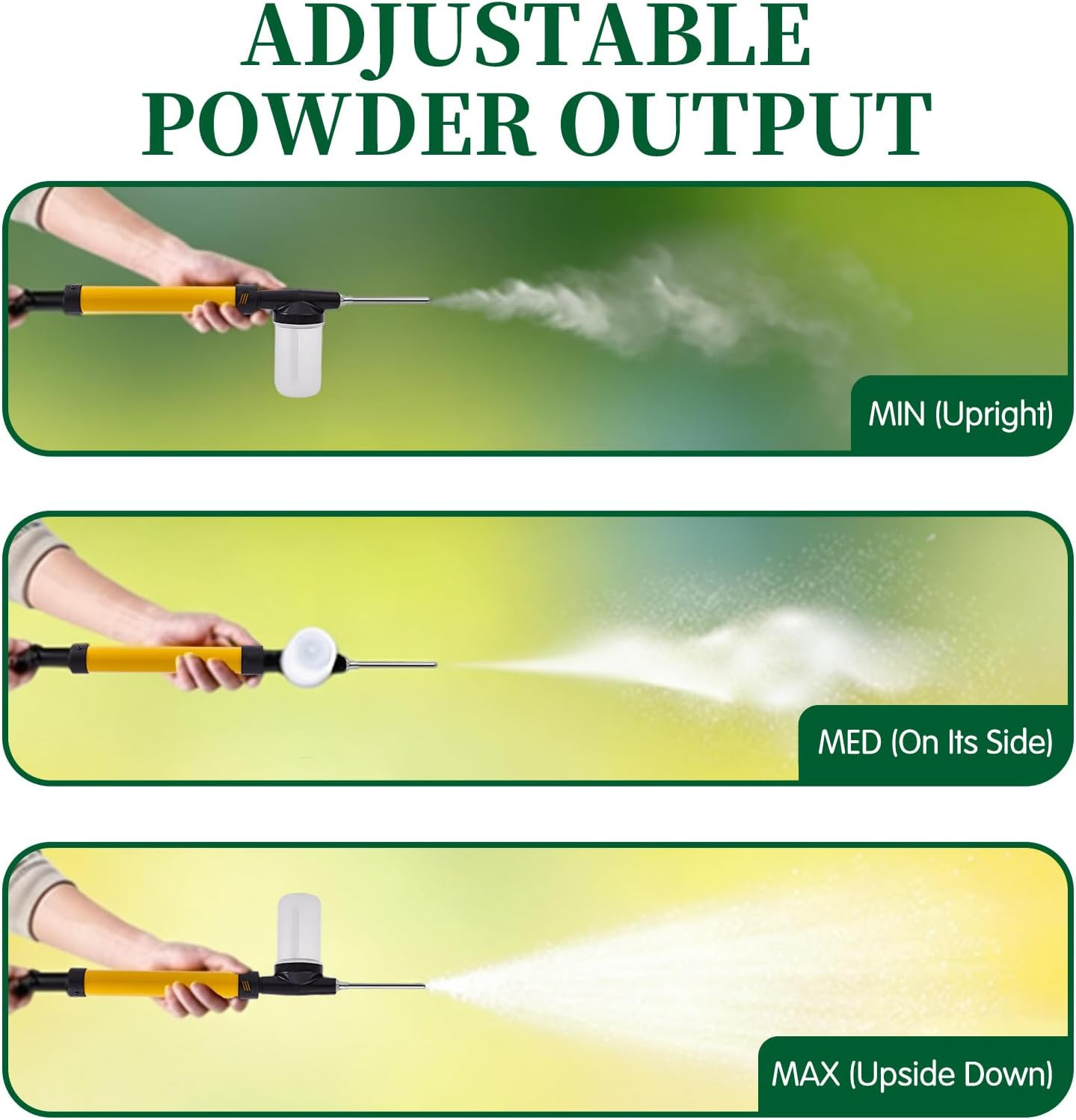 Diatomaceous Earth Powder Duster with 4FT Extension Rod, Anti-Clog Pump Powder S