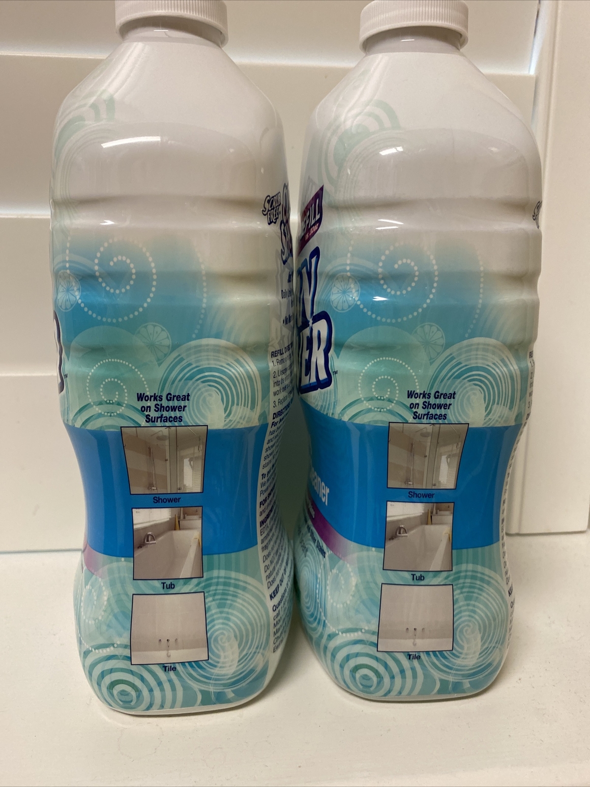 2 Clean Shower Daily Shower Cleaner Refill, 60oz ea Fresh Clean Scent +Tub Tile