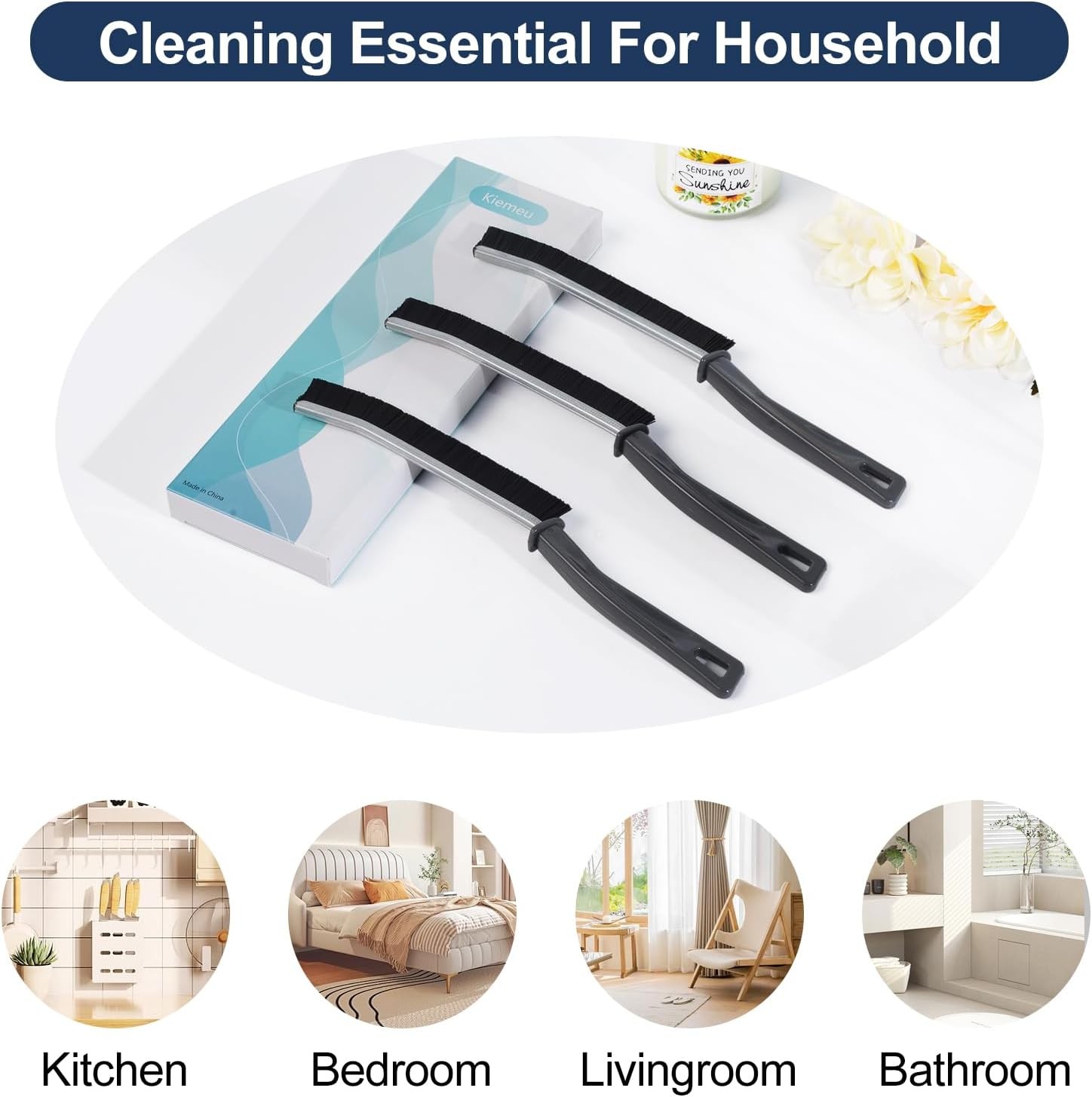1pc Hard Bristled Crevice Cleaning Brush Bathroom Gap Cleaning Brush