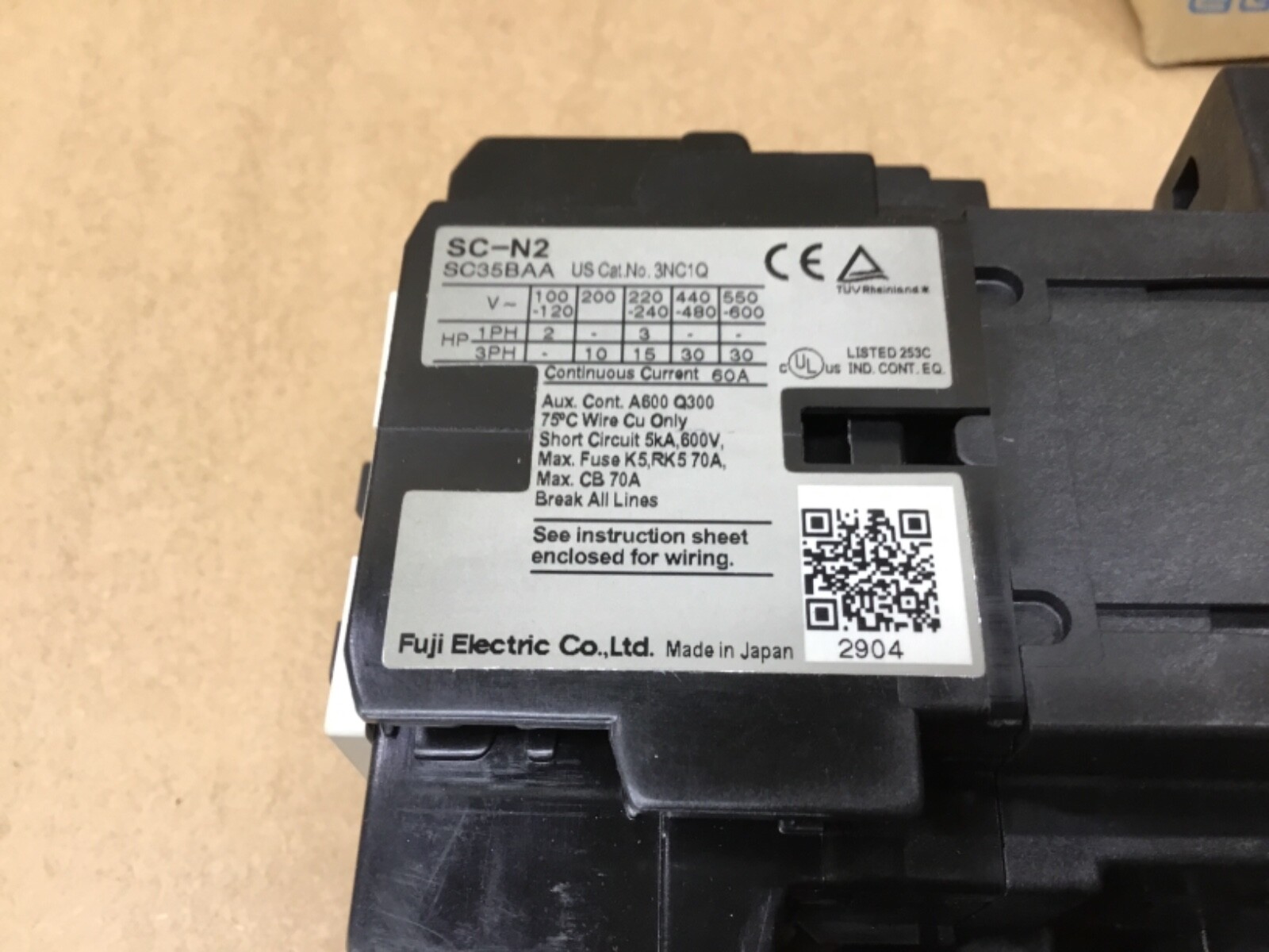 FUJI SW-N2/2E MAGNETIC SWITCH SC-N2 200-220V CONTACTOR 24-36A OVERLOAD #151A3