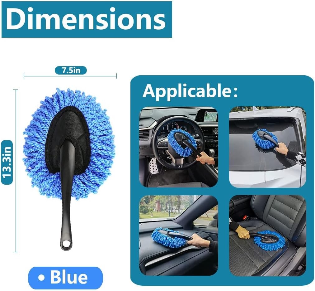 1 PC Super Soft Microfiber Car Duster Brush, Premium Auto Dashboard Exterior & I