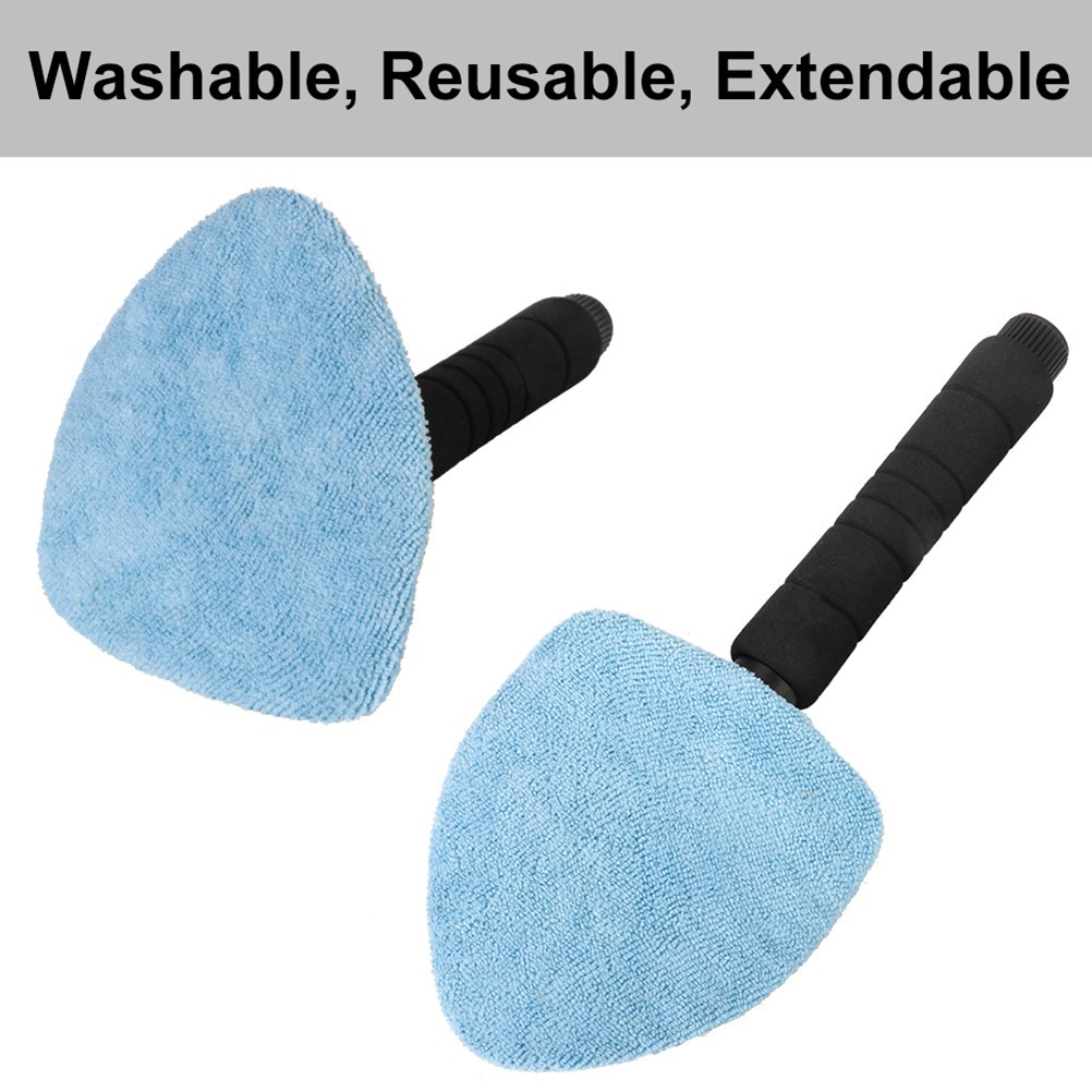 5Pcs Cleaning Duster Set for Car Household Use Reusable Blue with Spray Bottle