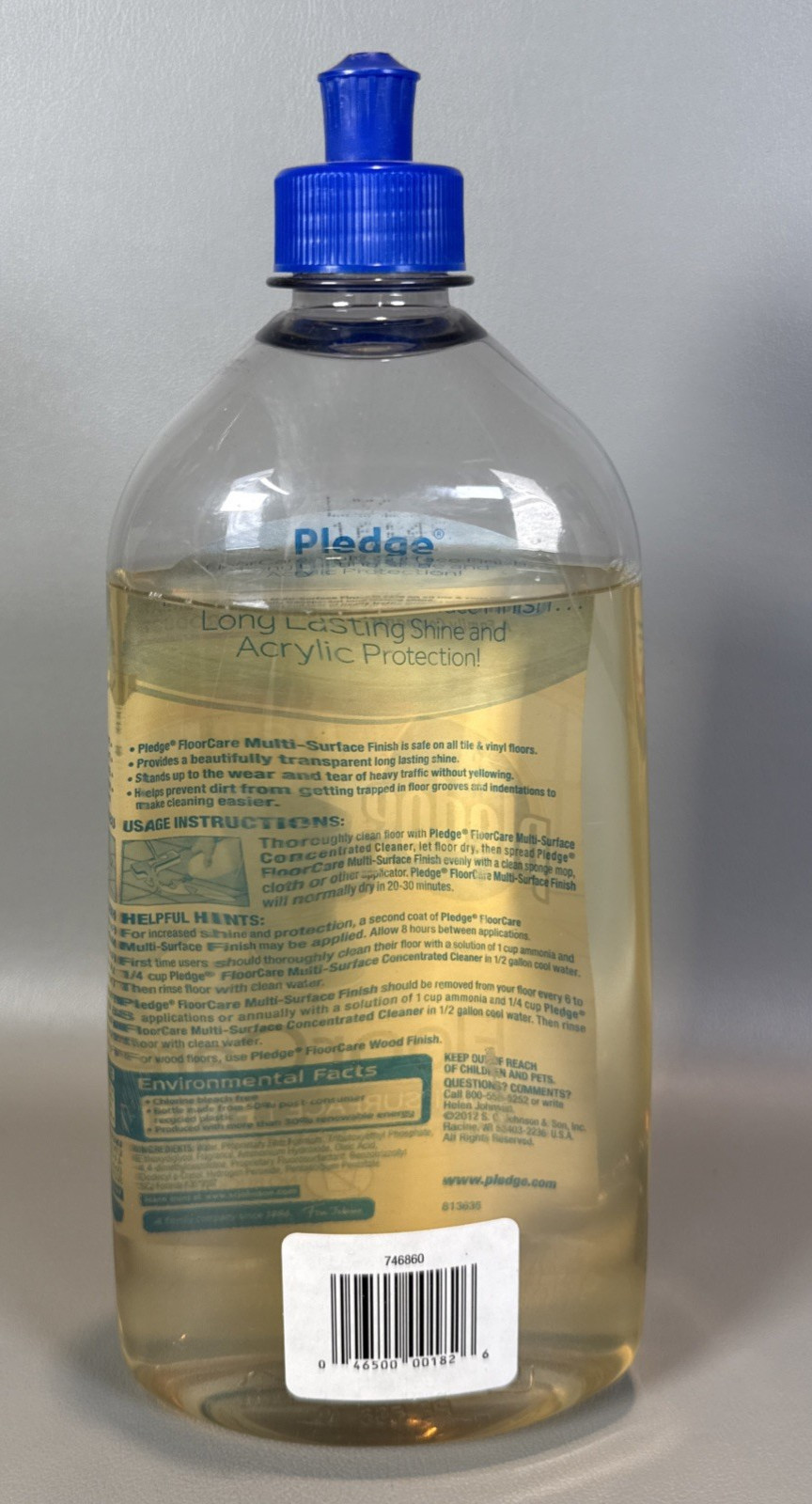 PLEDGE Floor Care Multi Surface Finish Shine Protect Restore Open 90% of 27Oz