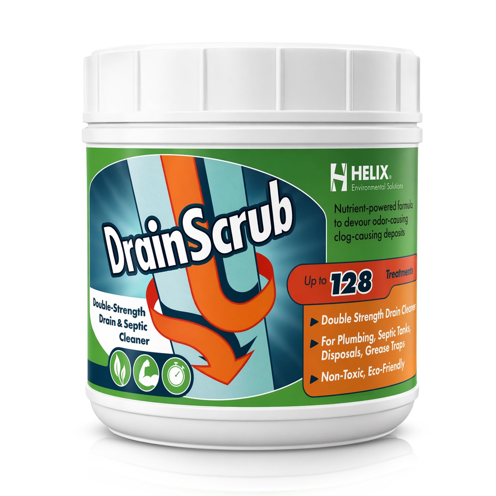 DrainScrub Powder Enzyme Drain Cleaner and Septic Treatment Environmentally F…