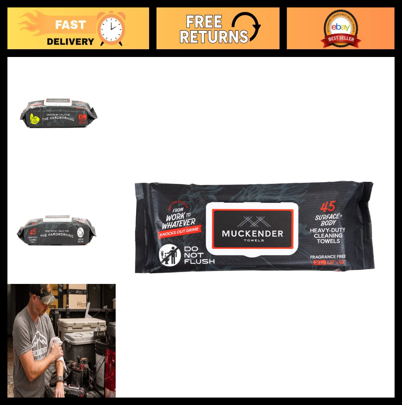 Heavy Duty Cleaning Wipes – Paint Prep & Degreasing Towels, Eco-Friendly, Unscen