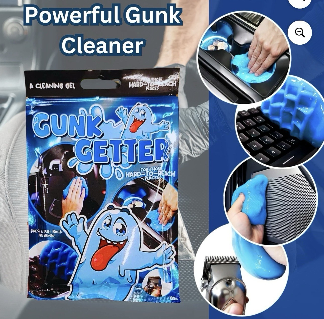Gunk Getter, Cleaning Gel for Those Hard to Reach Places, Automotive Cup Hold…