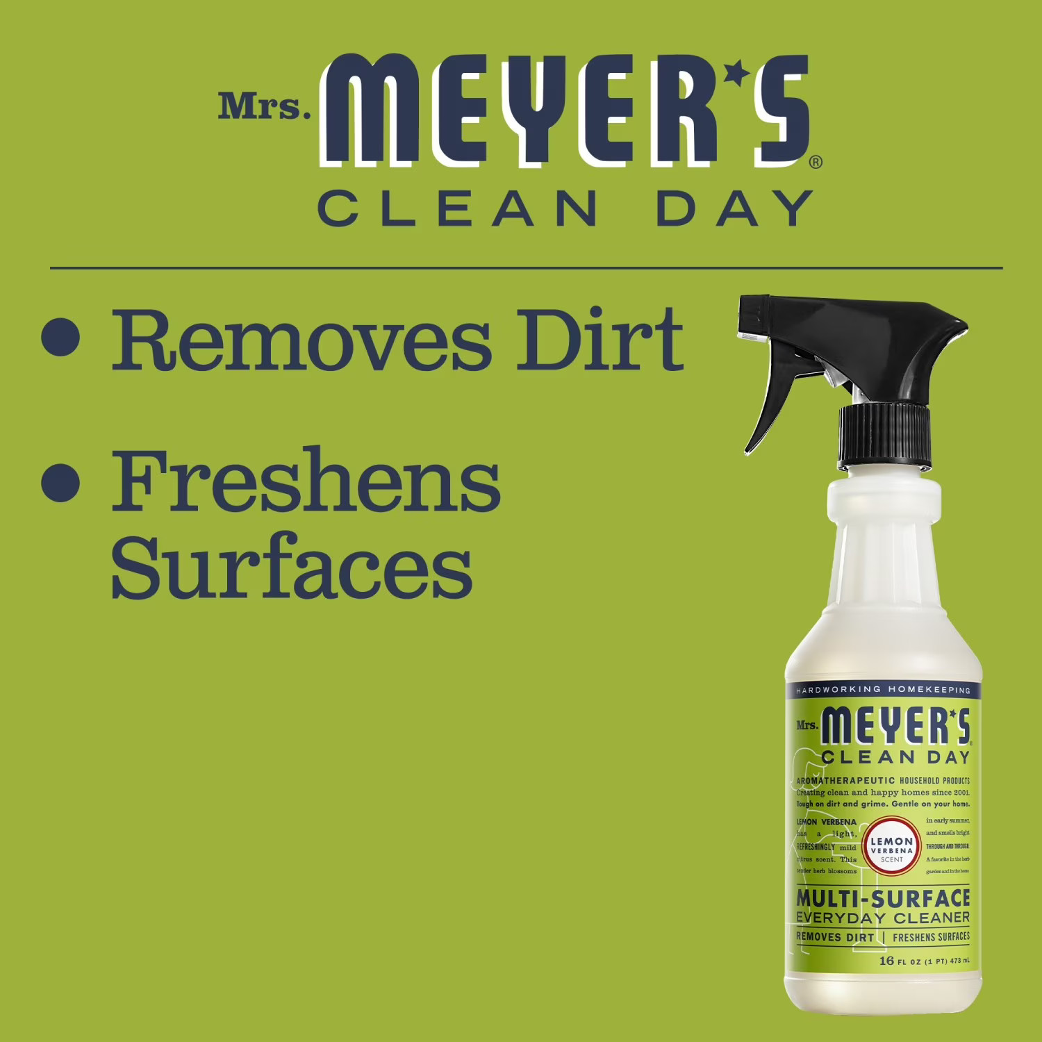Clean Day Multi-Surface Everyday Cleaner, Lemon Verbena Scent, 16 Fl Oz Bottle