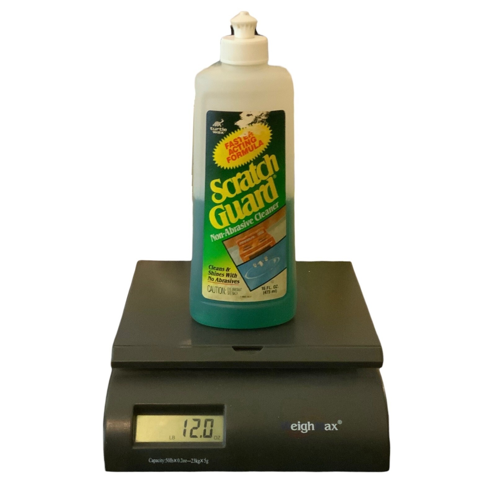 Turtle Wax Scratch Guard Non-Abrasive Cleaner 16 Fl Oz Bottle 1990 USED 50% FULL