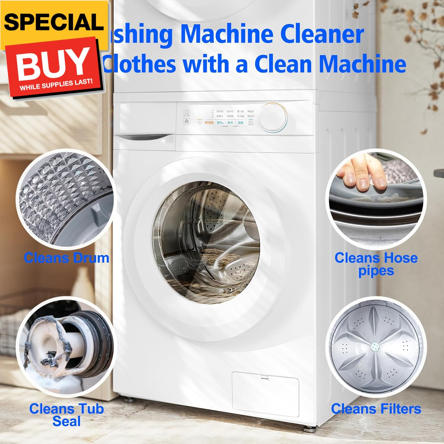 Washing Machine Cleaner Tablets 40 Pack Washer Machine CleaningTablets Descaler,