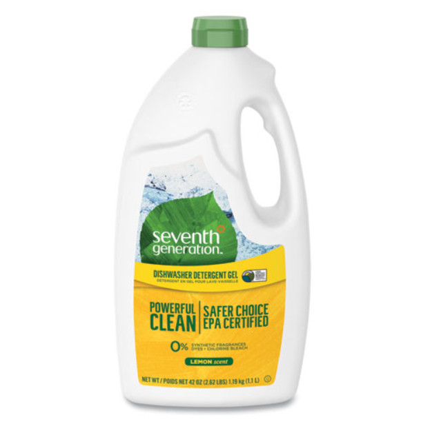 Seventh Generation Natural Automatic Dishwasher Gel, Lemon Scent, 42 oz Bottle