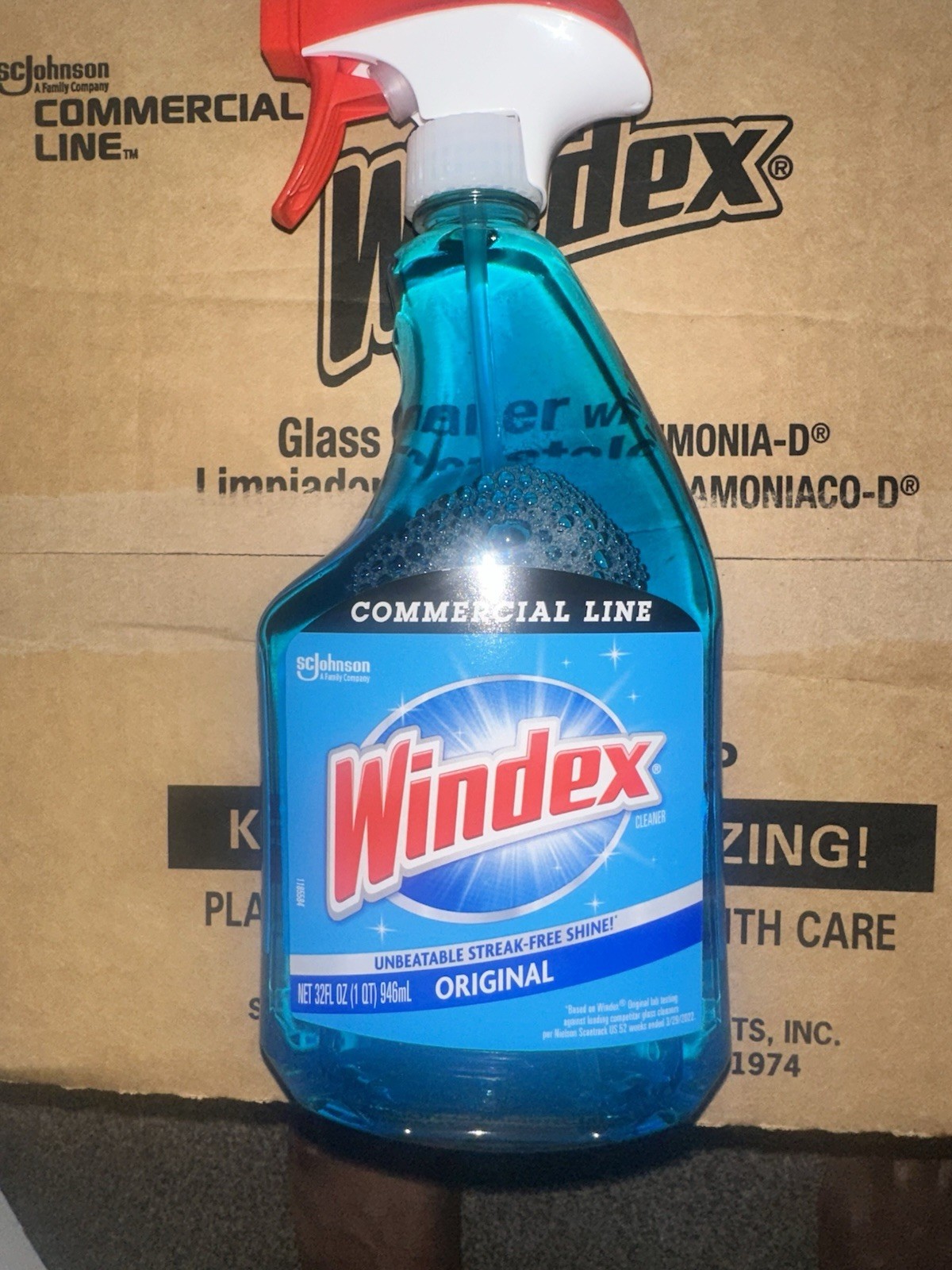 Windex Glass Cleaner with Ammonia – 12 Bottles, 32 oz Each”
