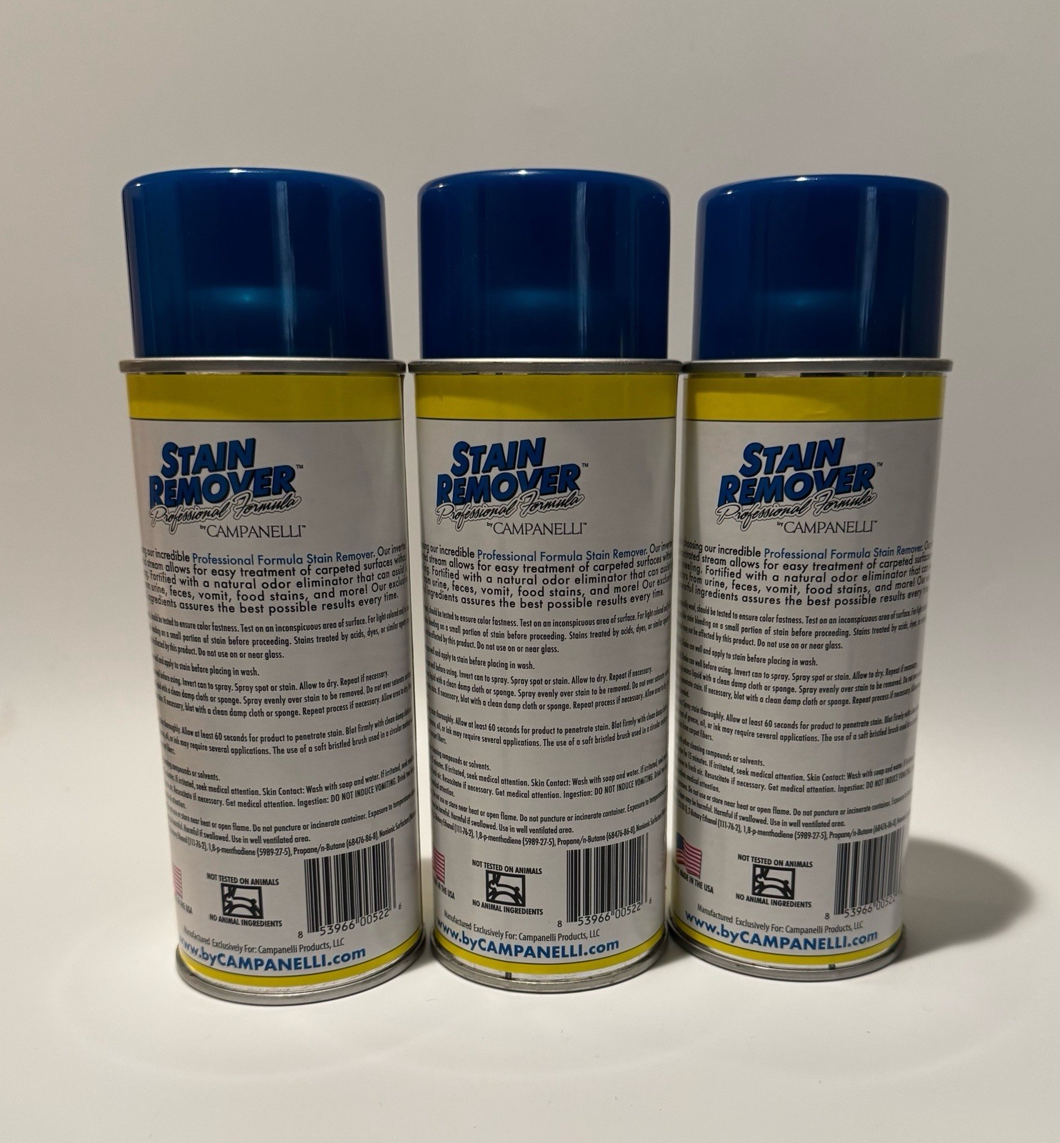 Lot of 3 Campanelli Professional Stain Remover Point & Spray 15 oz Pet Odors New