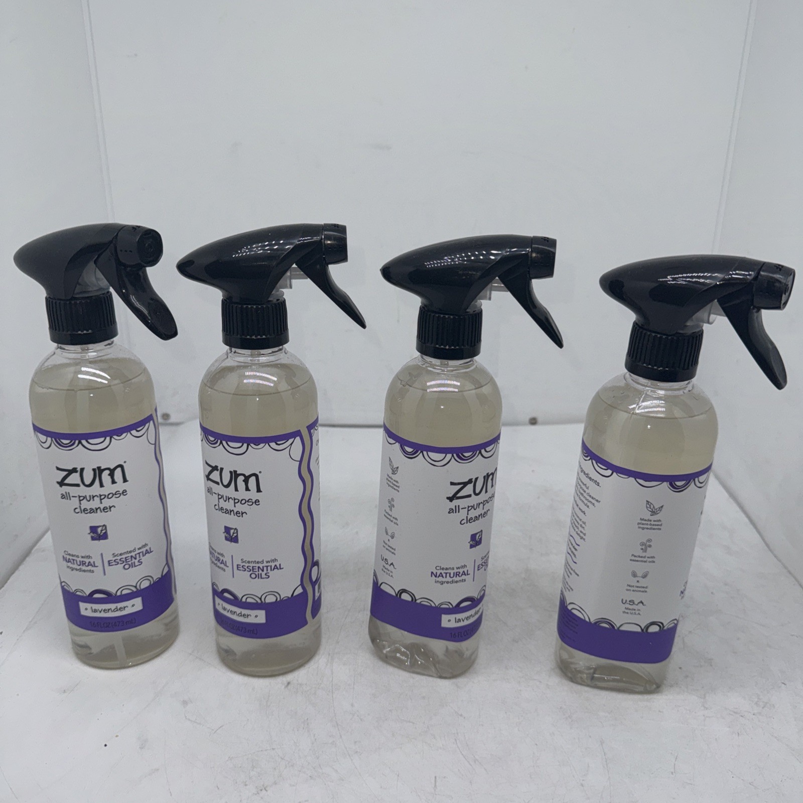 (4) Zum 16 Oz Lavender Cleaner – Natural Multipurpose Cleaner Made Essential