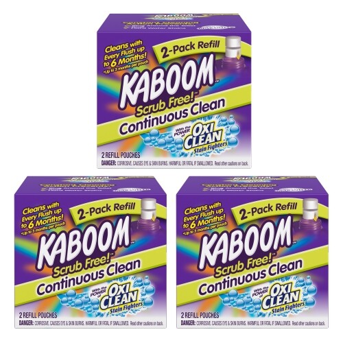3 Pack Kaboom Scrub Free Toilet Cleaner Refill, 2-Count
