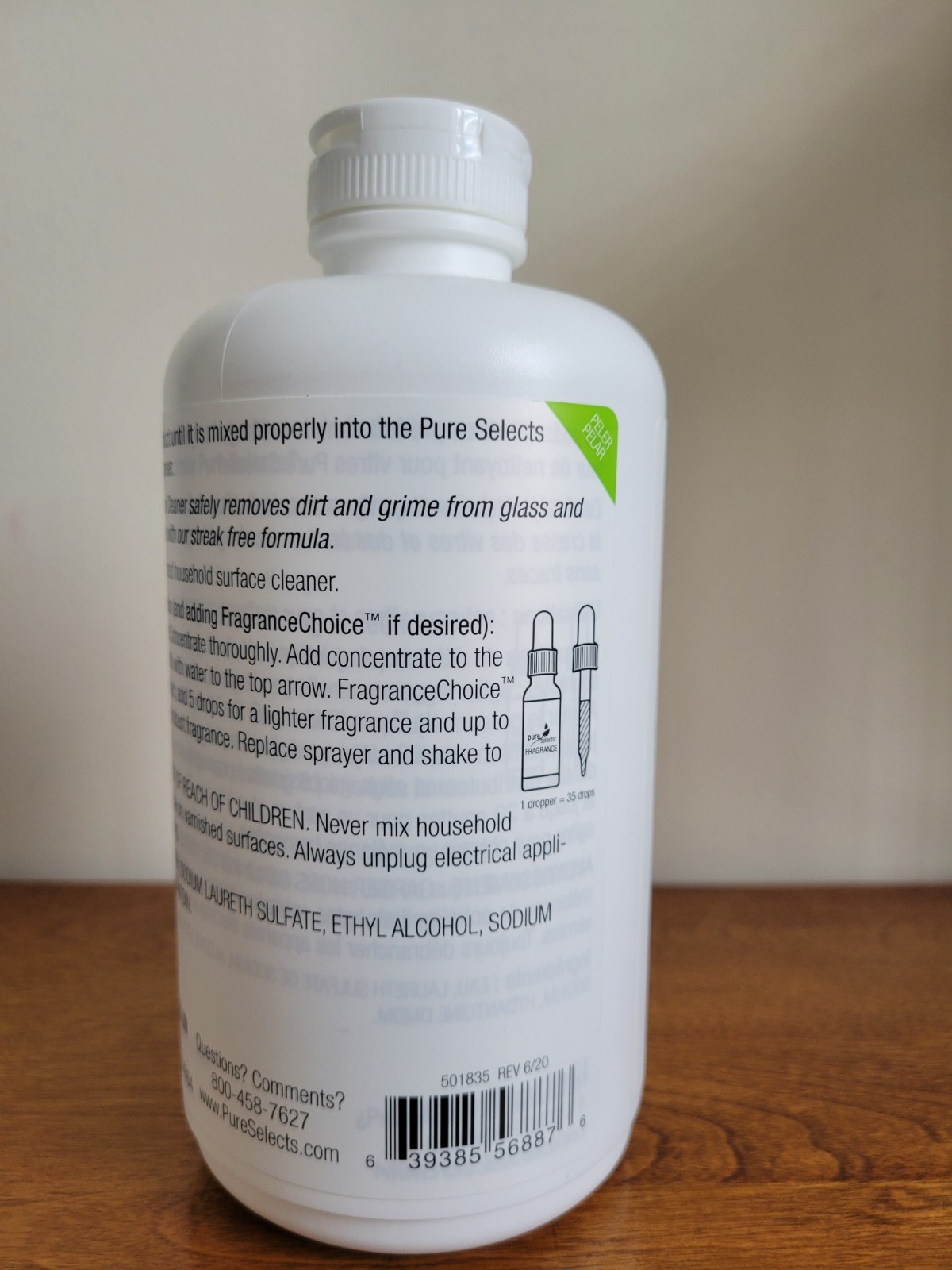 Pure Selects Platinum GLASS CLEANER CONCENTRATE Unscented 1 Quart Sealed Bottle