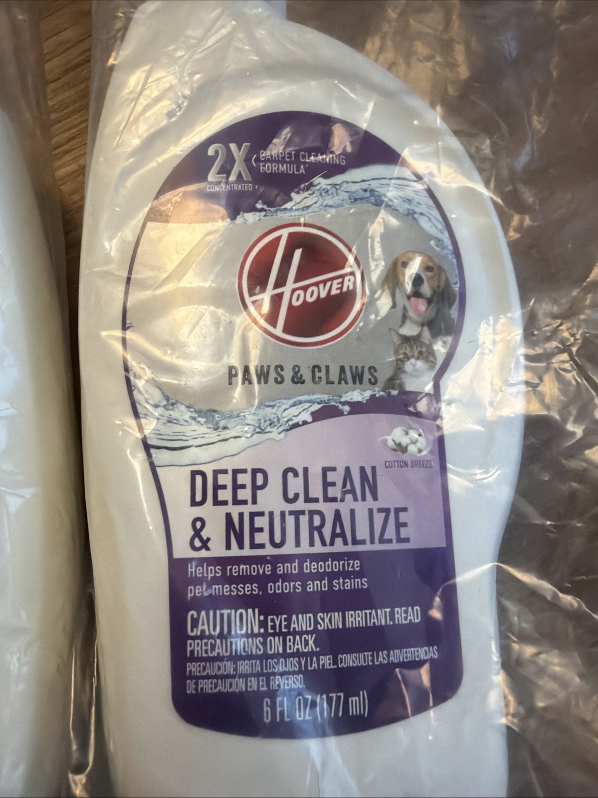 Lot of 2 Hoover Paws and Claws Deep Clean & Spot Chase 6 Oz Bottles