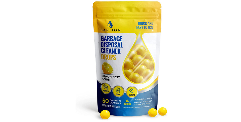 Garbage Odor Drops Disposal Lemon Zest Scented Kitchen Sink Freshener Pods 50 Ct
