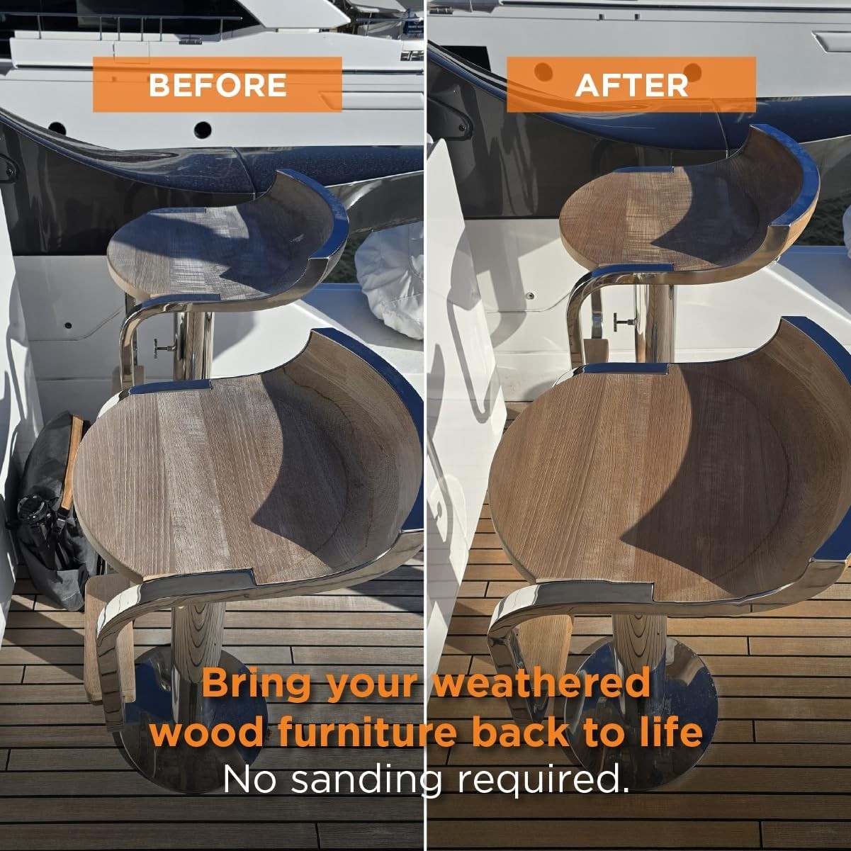 DITEC Teak Magic, Two-Step Gel Teak Cleaner and Brightener, Restores Wood