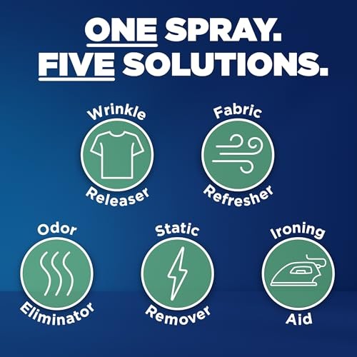 Downy Wrinkle Releaser Spray, Crisp Linen Scent, 33.8 Fl Oz, 2 Pack