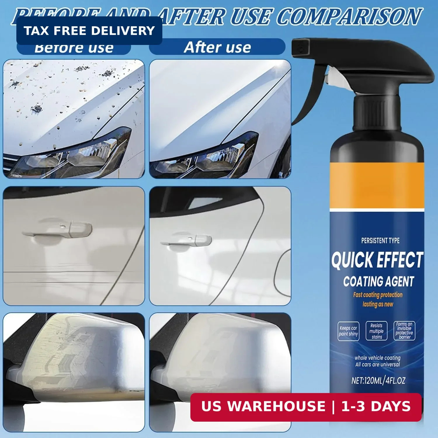 Advanced Car Quick-Acting Coating Agent Spray, Car Coating Spray Quick Effect US