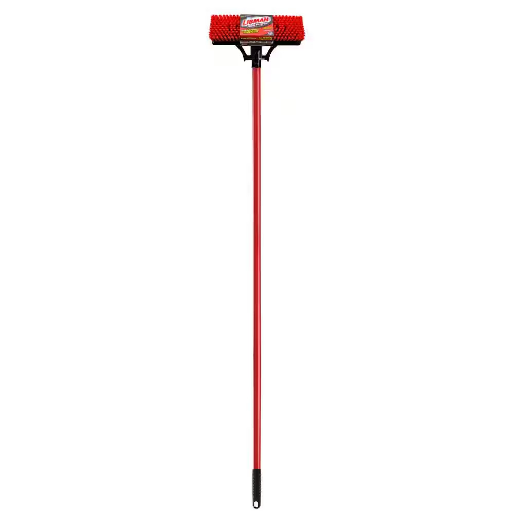 13.5 In. High Power Extra-Large Heavy-Duty Floor Scrub Brush with Steel Handle