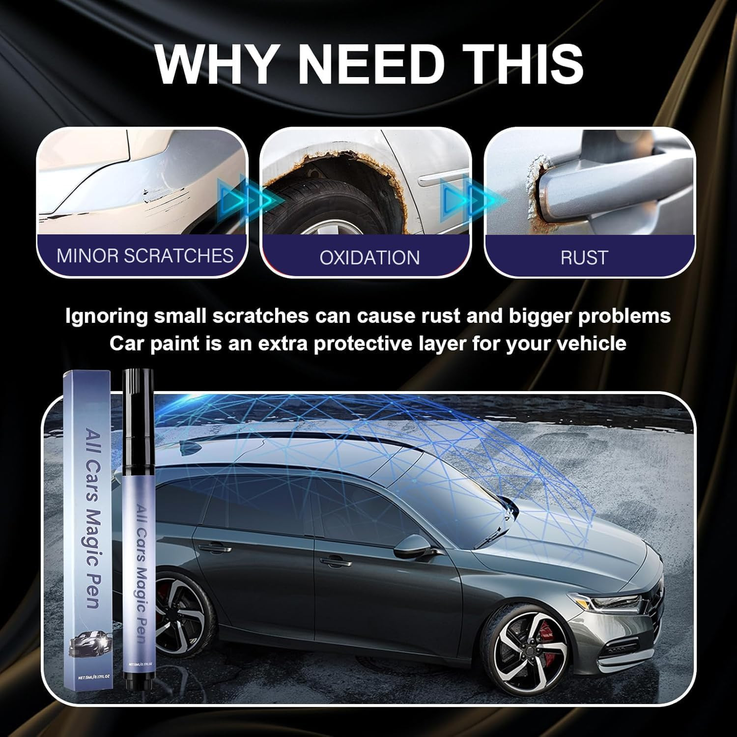2PCS Car Scratch Remover, Magic Car Scratch Removal Pen, All Cars Magic Pen f…