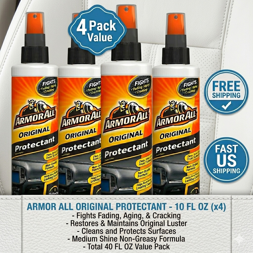 (4 PACK) Armor All Interior Car Cleaner Spray Bottle, Pump Sprayer, 10 Fl Oz
