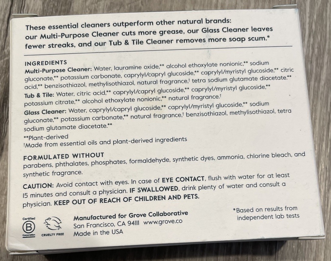 Grove Co Essential Cleaners Set 1 Oz Concentrates * Lavender & Thyme*