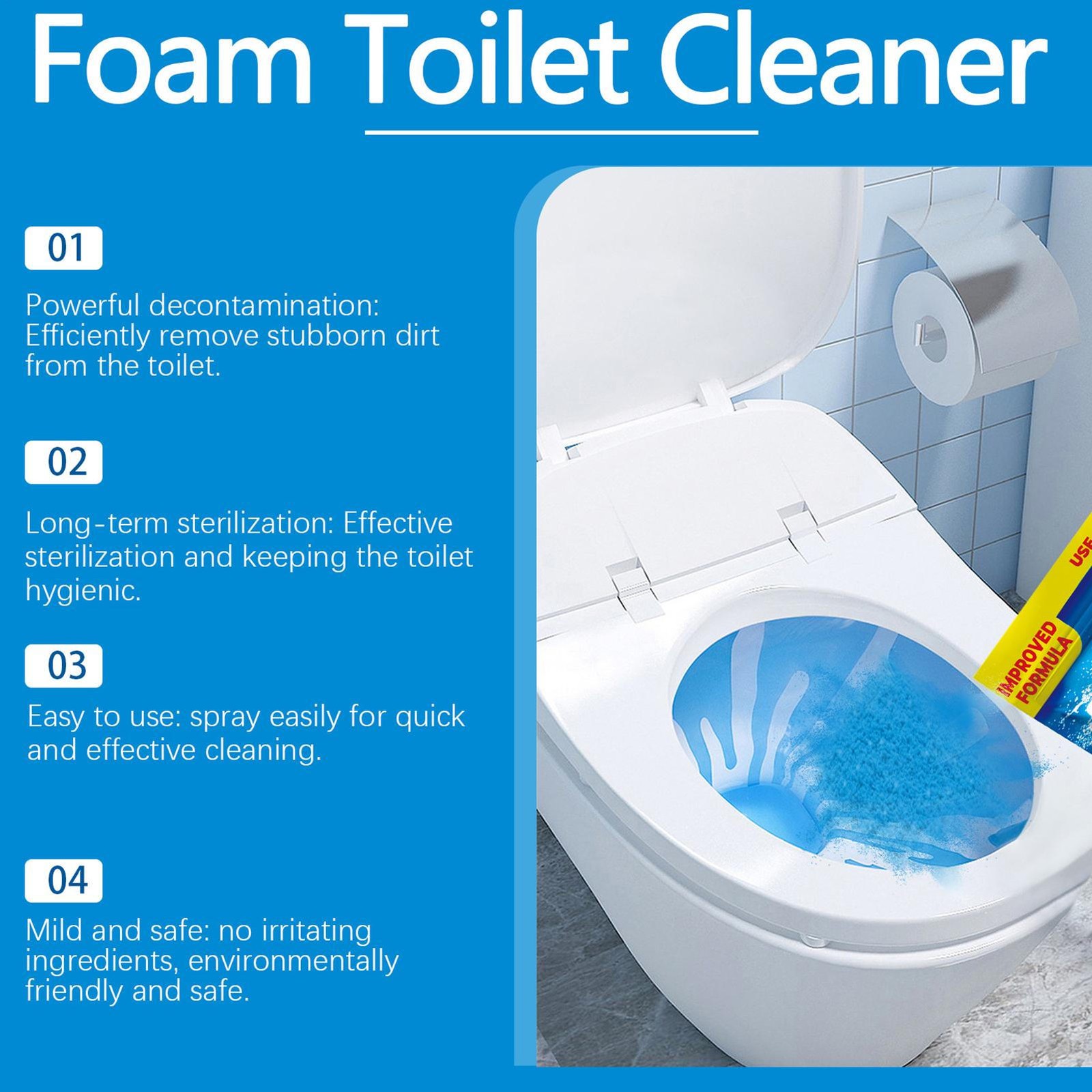 Splash Foam Toilet Bowl Stains Cleaner Powder Remove Odors and Stains-