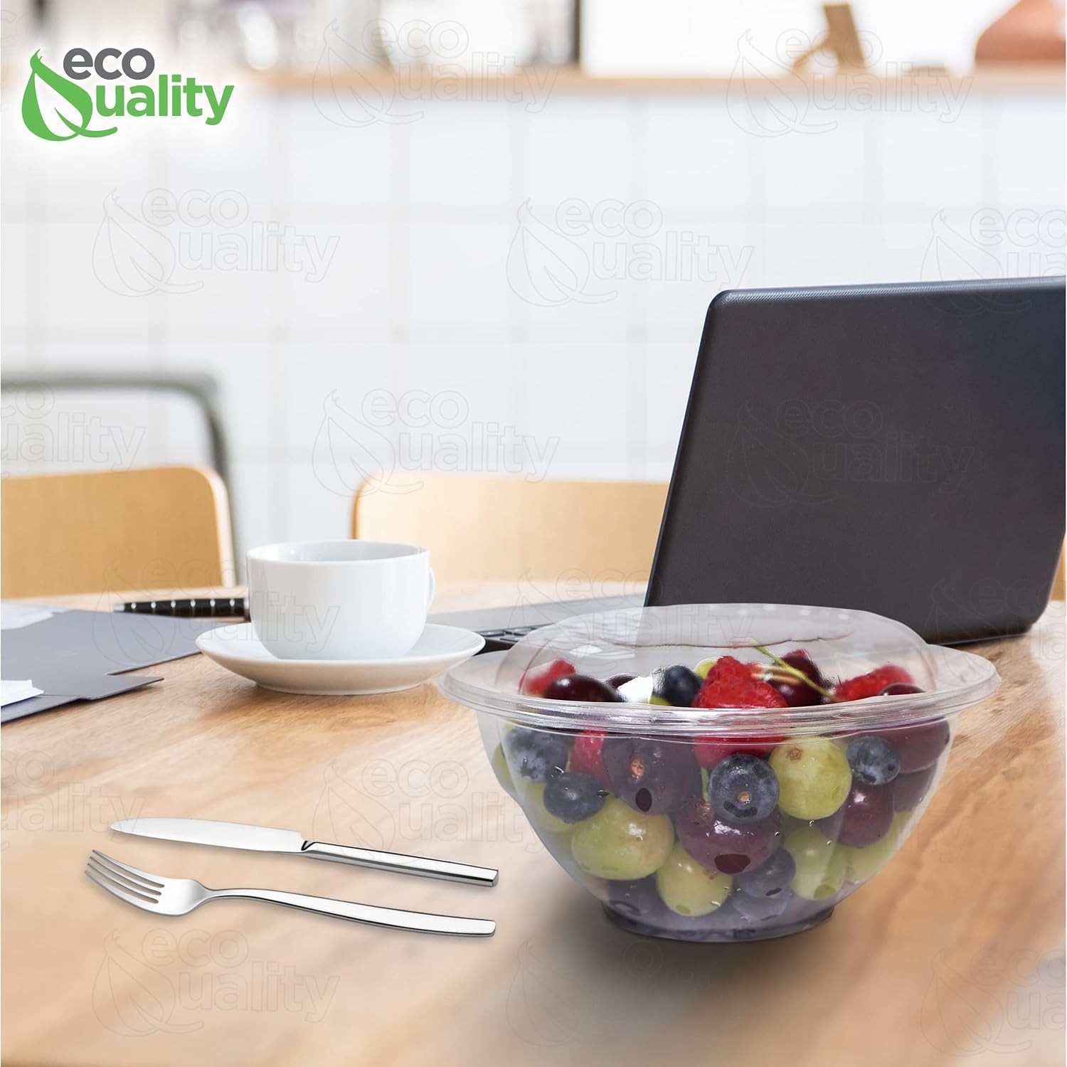 32oz Salad Bowls To-Go with Lids (150 Count) – Clear Plastic Disposable Salad