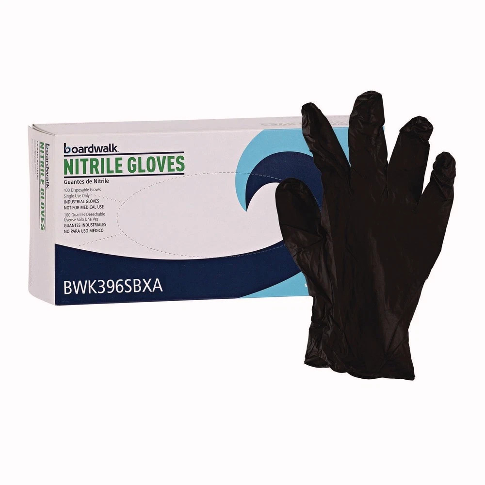 Boardwalk 396SBXA 4.4 mil Disposable Nitrile Gloves – Small, Black (100/Box) New