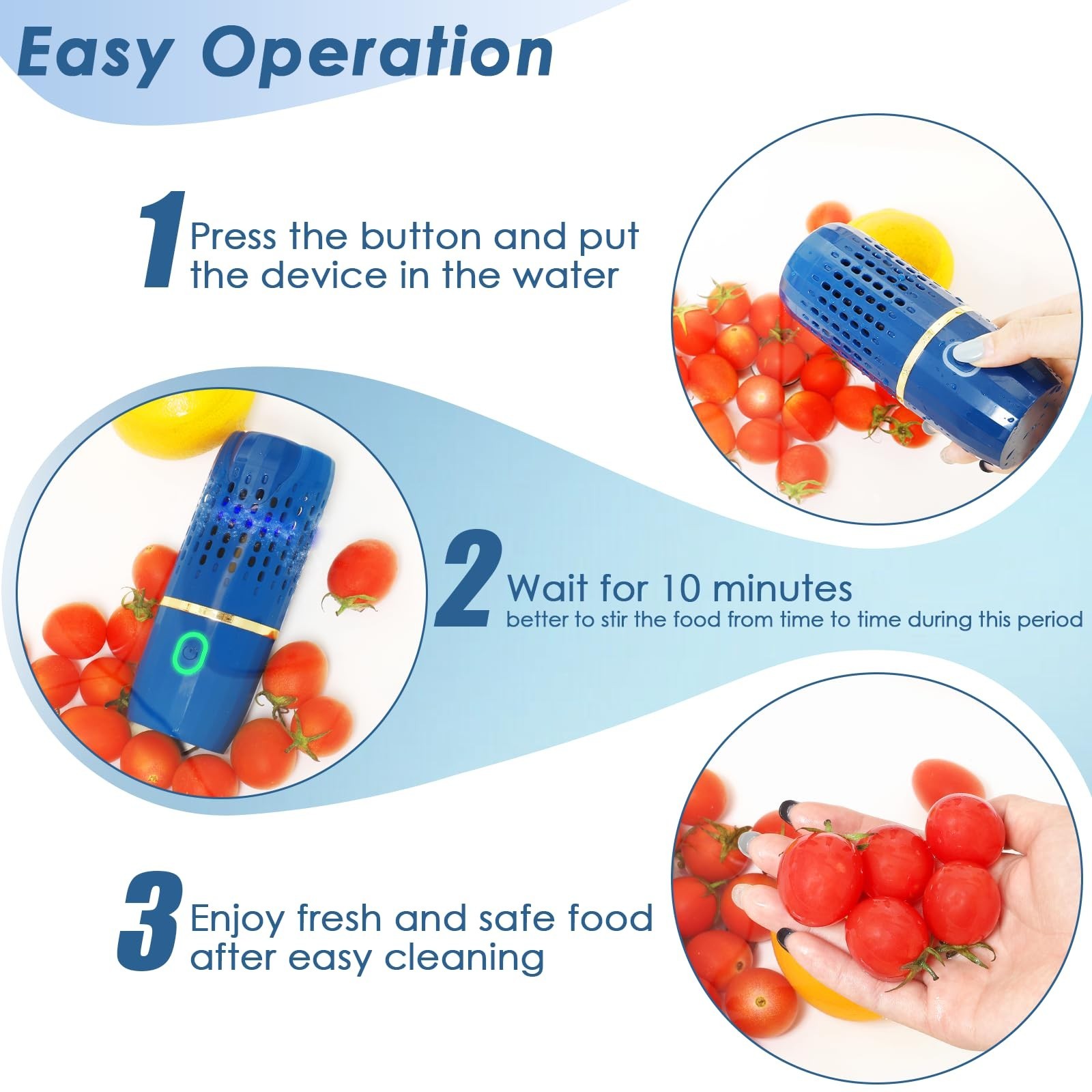 Fruit & Vegetable Purifier Cleaner – Capsule Shape Disinfection Machine, OH-ion