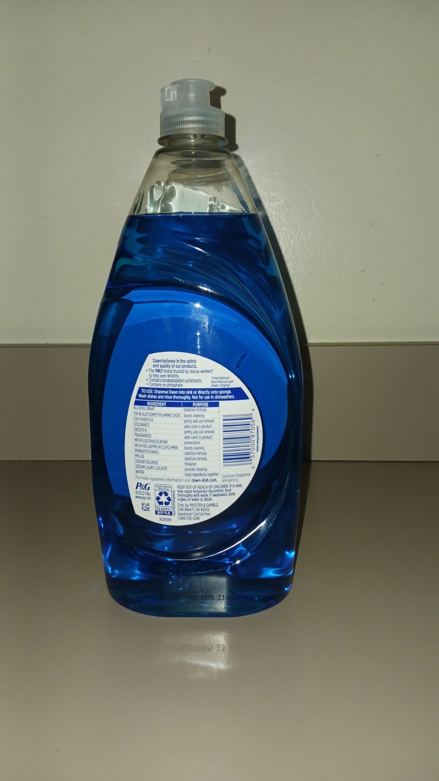 2 Pack Dawn Dishwashing Liquid Soap Bottles, Clean Scent (28oz. each Bottle)