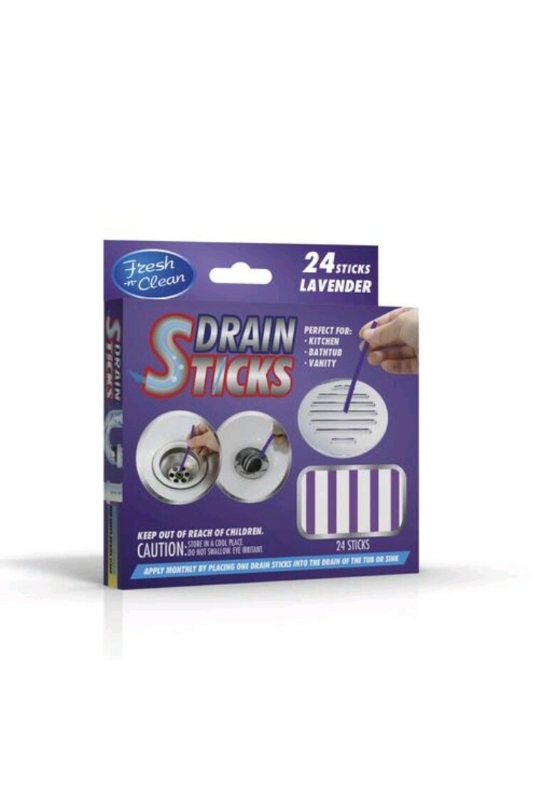 2 Boxes Drain Sticks 24 Pk Keeps Drains & Pipes Clear Odor Free Lavender Scent
