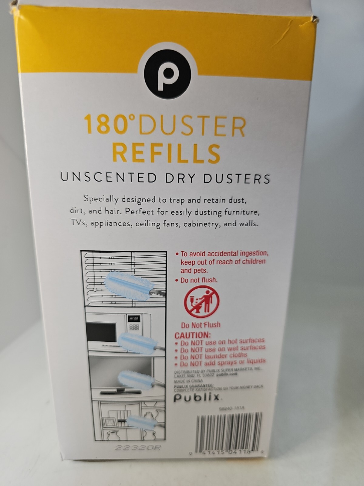 180° DUSTER REFILLS UNSCENTED DRY DUSTERS. 16 DUSTERS.