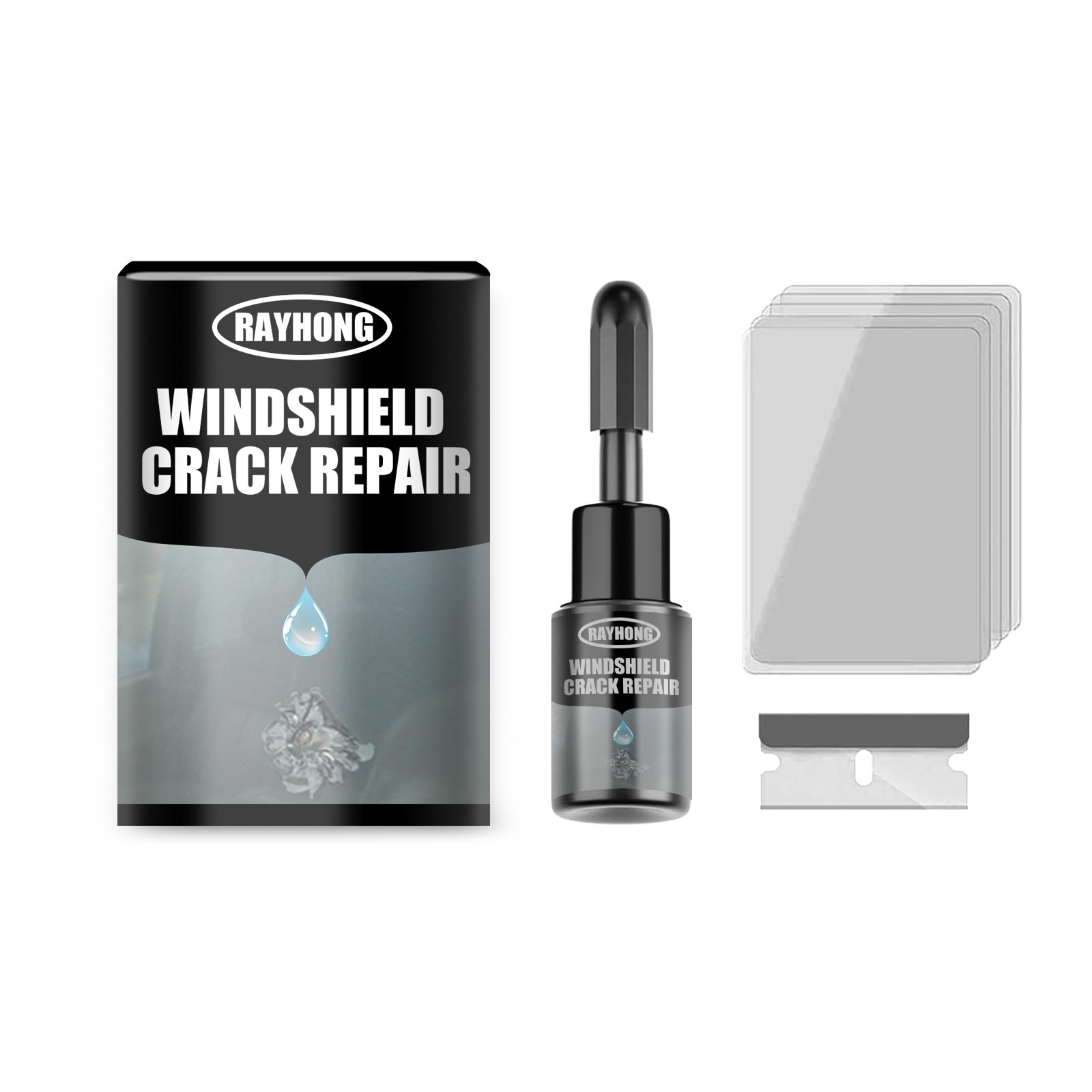 Windshield Repair Kit Auto Glass Crack Resin DIY Chip Fix UV Curing Adhesive