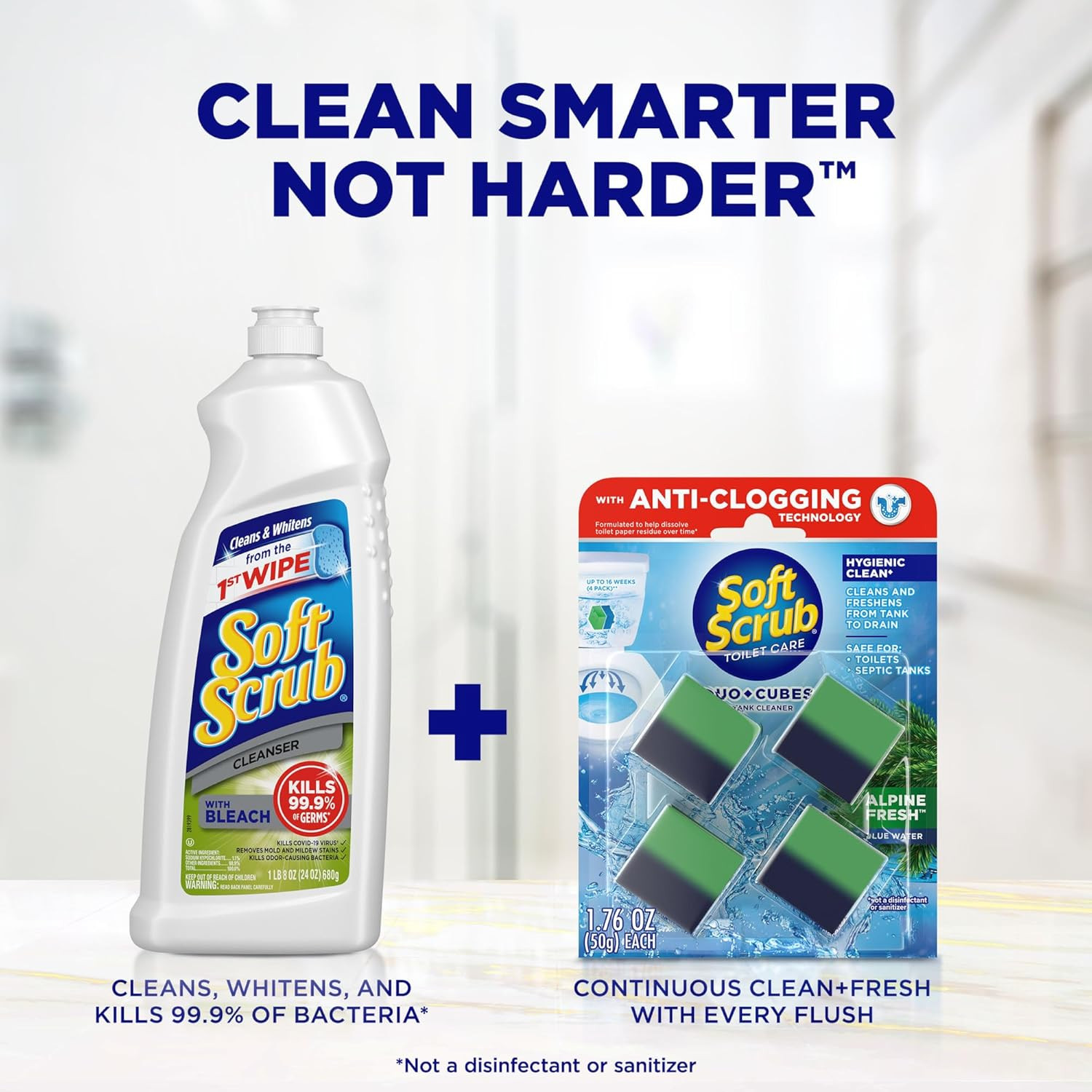 In-Tank Toilet Cleaner Duo-Cubes, Alpine Fresh, 4Count