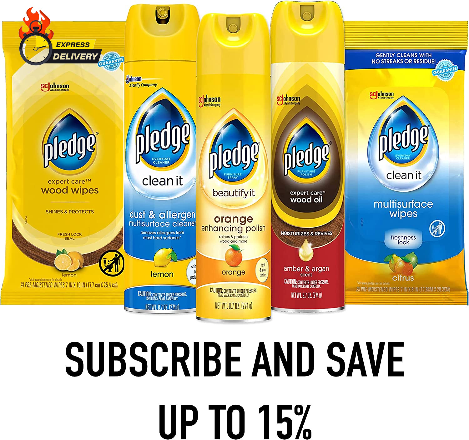 Expert Care Wood Wipes, Shines and Protects, Removes Fingerprints, Lemon Scent,