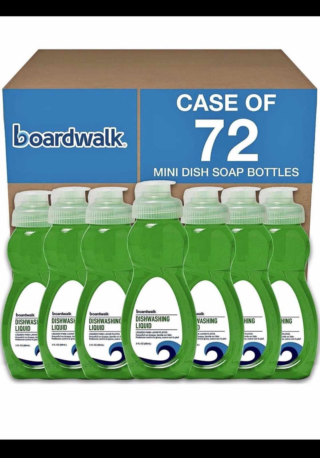 Boardwalk Dishwashing Liquid 3 fl oz Fresh Scent, Phosphate Free, 72 Pack