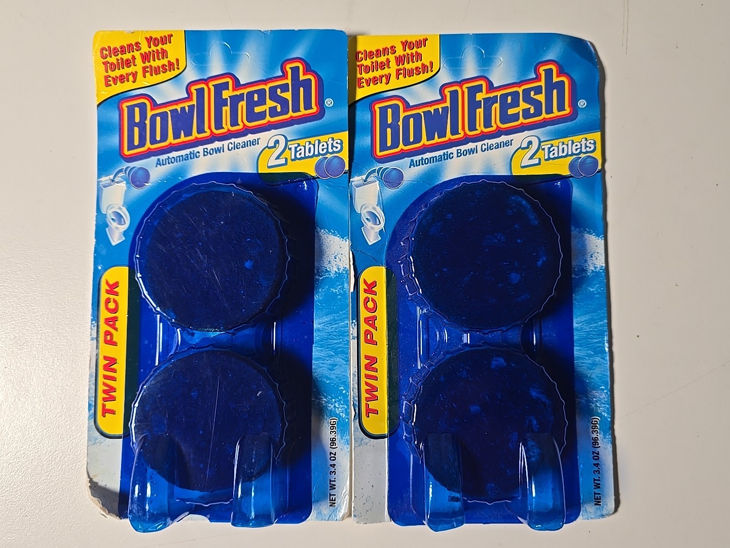 Vintage Lot of 2 Bowl Fresh Blue Automatic Toilet Bowl Cleaner 2 Packs of 2