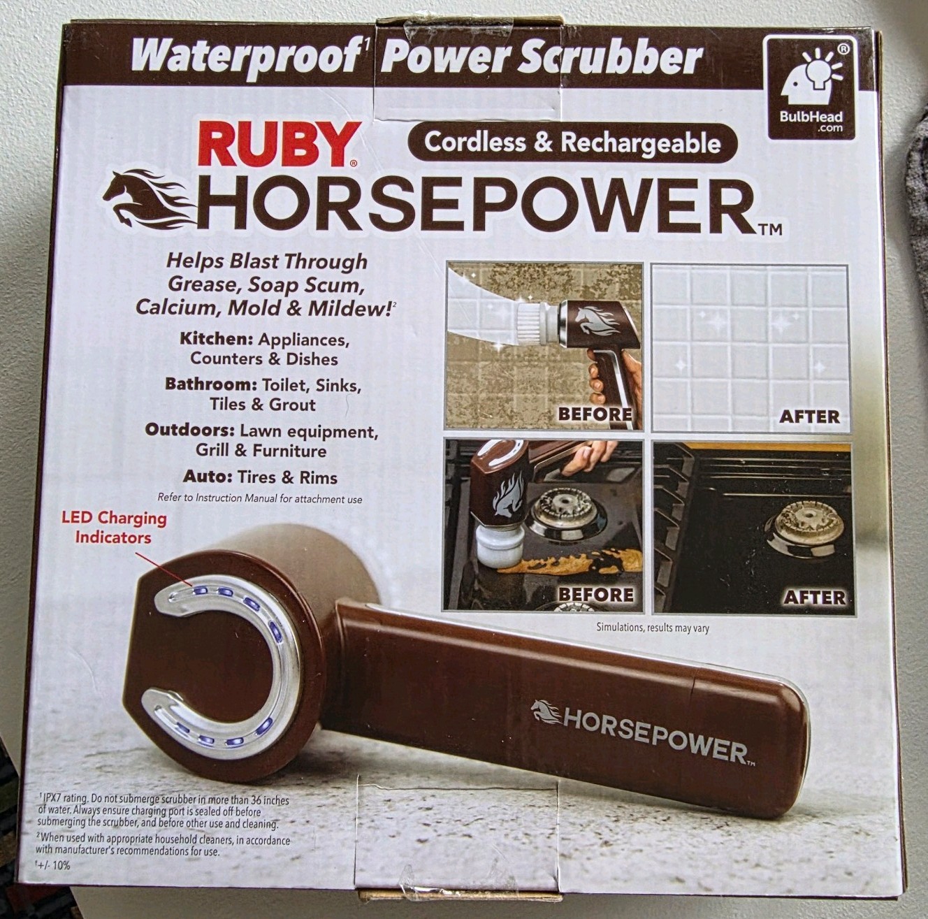 The Ruby Horsepower Cordless & Rechargeable Waterproof Power Scrubber