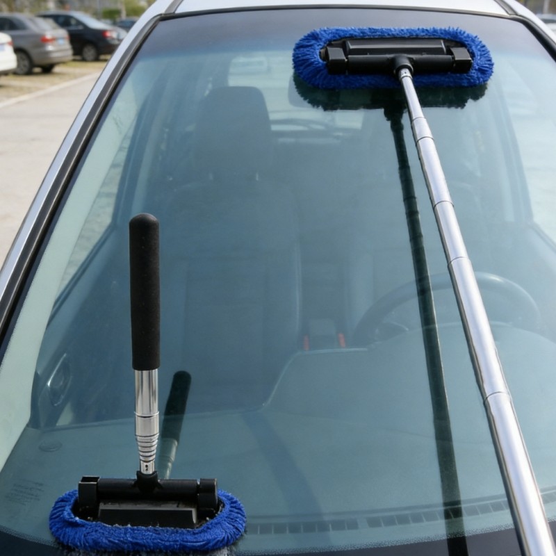 Adjustable Telescopic Car Wash Brush Kit Mop Long Handle Vehicle Cleaning Tool
