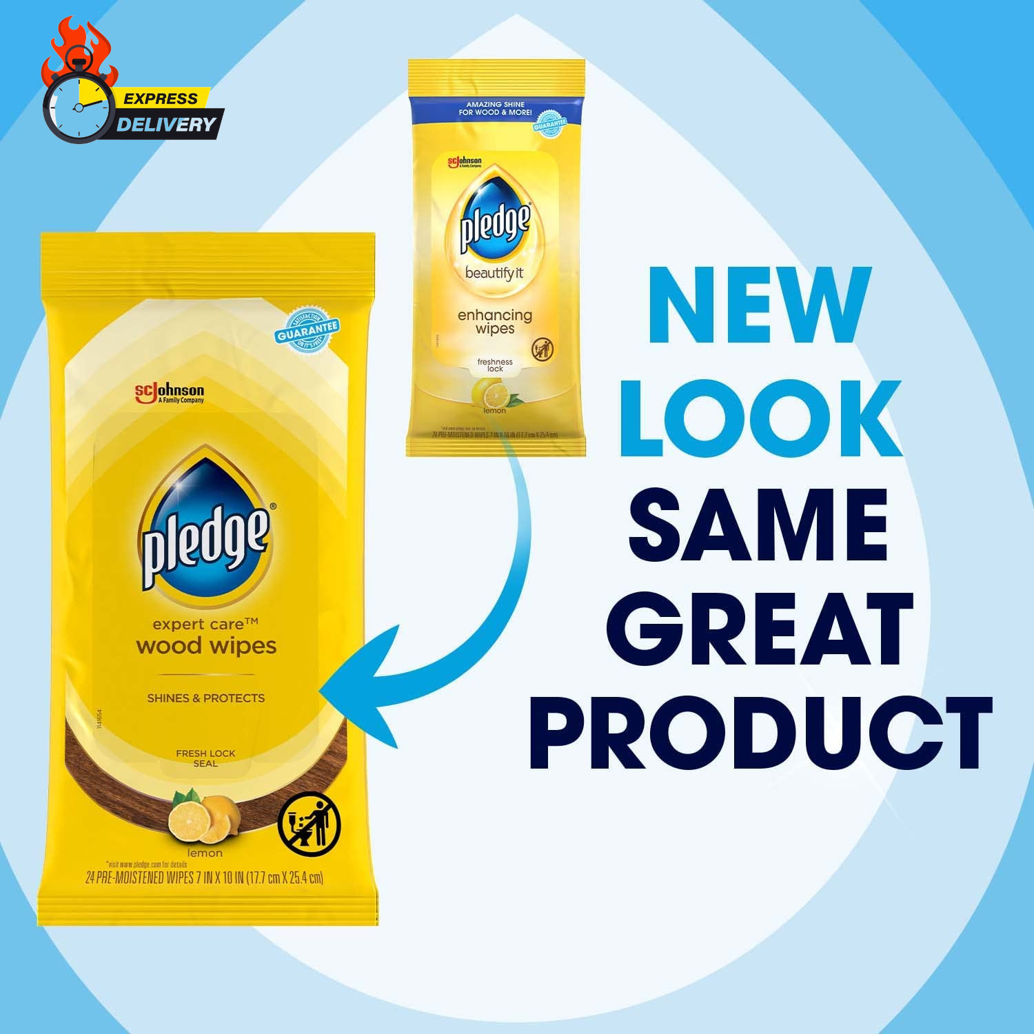 Expert Care Wood Wipes, Shines and Protects, Removes Fingerprints, Lemon Scent,