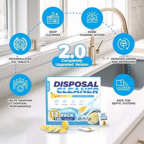 Garbage Disposal Cleaner Deodorizer Tablets 12 Count Citrus Scent Sink Freshener