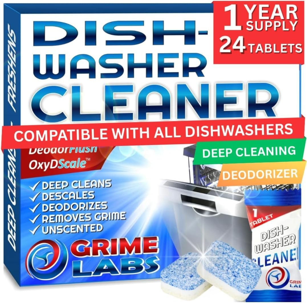 Deep Cleaning Dishwasher Tablets – Compatible with All Major Brands, 24 Count