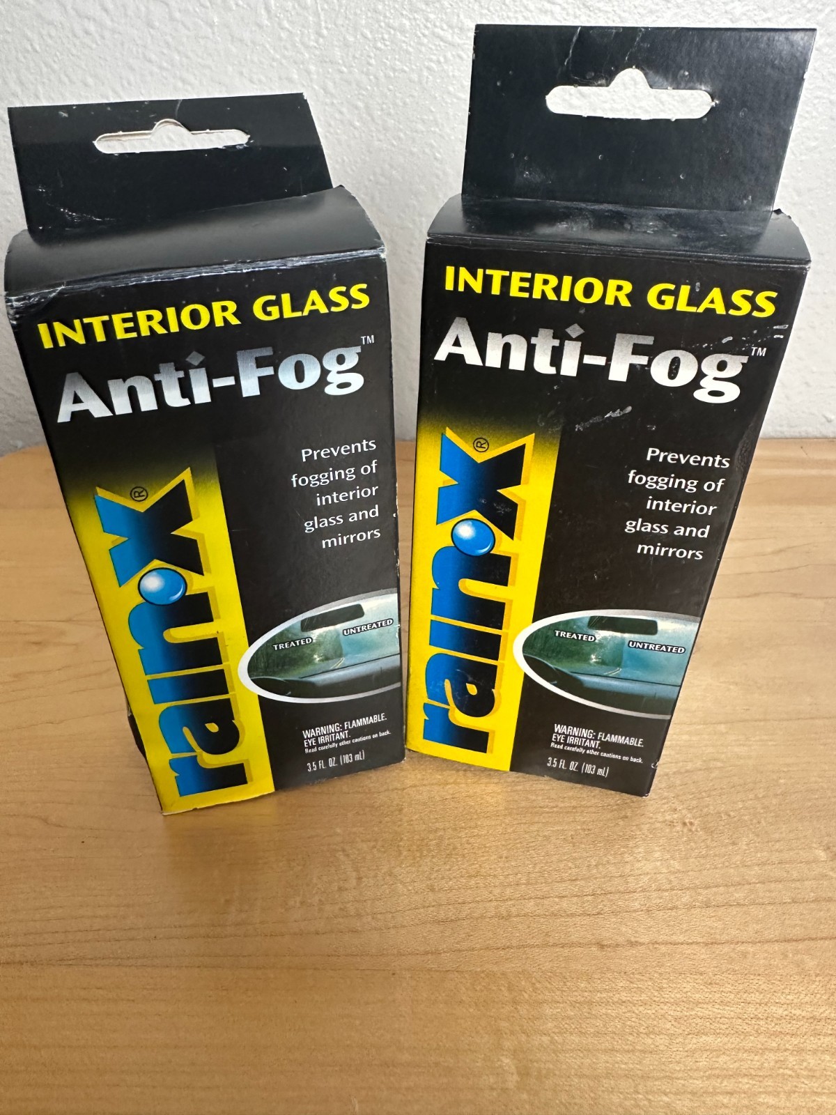 Vintage Rain-X Anti-Fog Interior Glass Treatment Lot of 2 – 3.5 oz Bottles