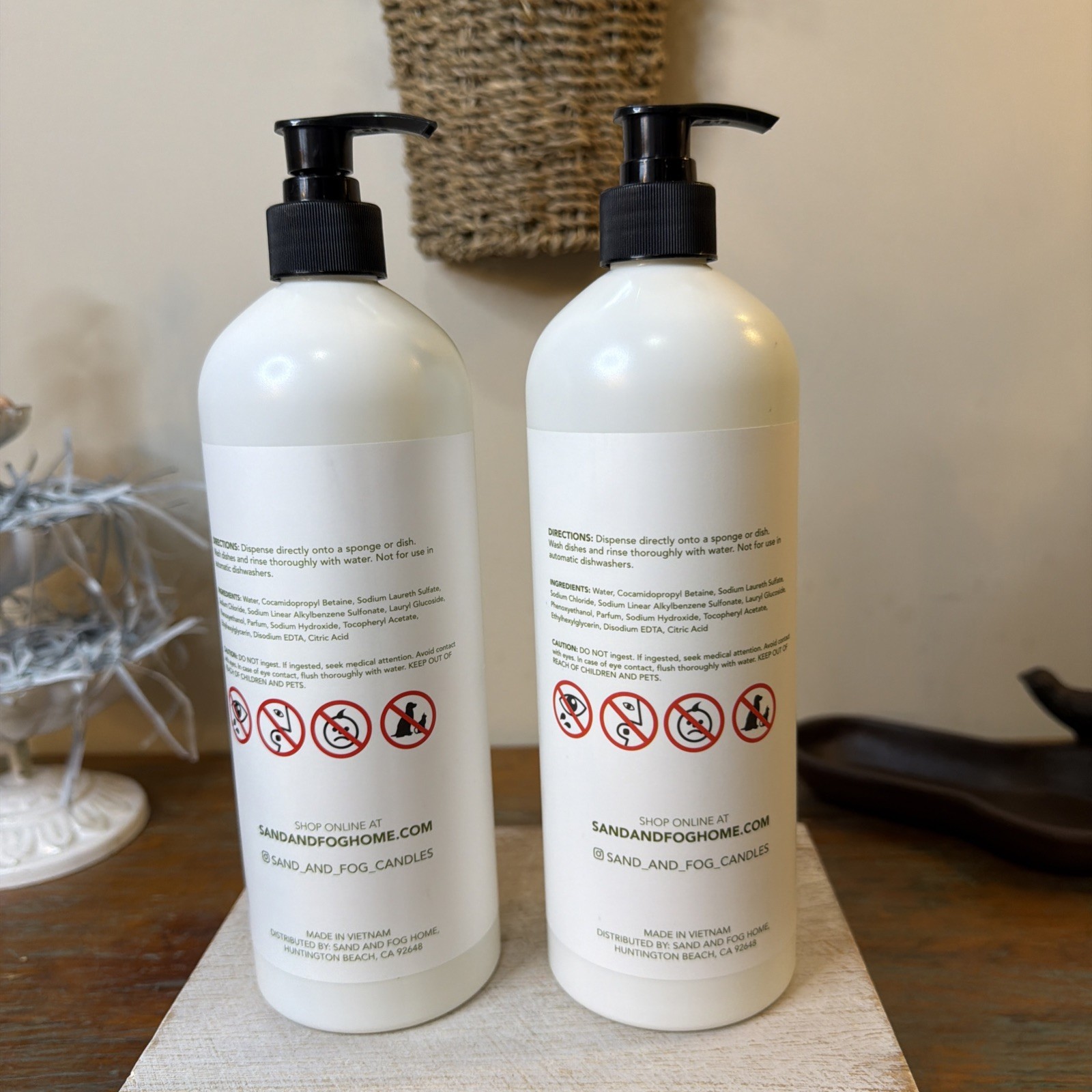 2 Pack Of Sand + Fog Grapefruit Dish Soap W/ Essential Oils. 25.4 oz Each. New.